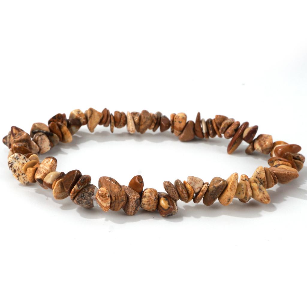 Natural stone bracelet beaded natural gravel elastic stacking wearing versatile high-end light luxury hot-selling bracelet
