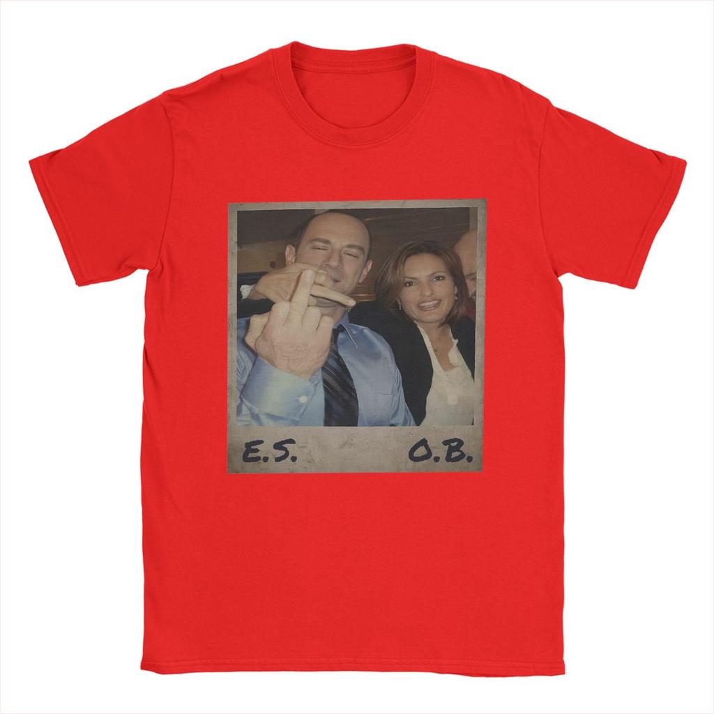 Men T-Shirt Law And Order Benson And Stabler Crazy Pure Cotton Tees Short Sleeve T Shirt Crew Neck Clothing Plus Size