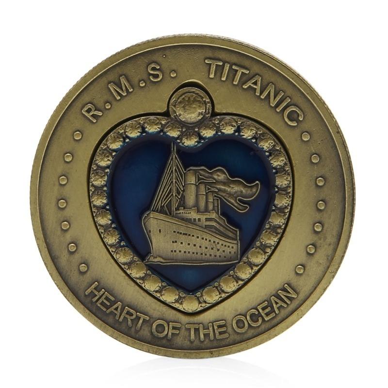 Bronze Plated Titanic RMS Heart of The Ocean Medal Commemorative Challenge Coin SES
