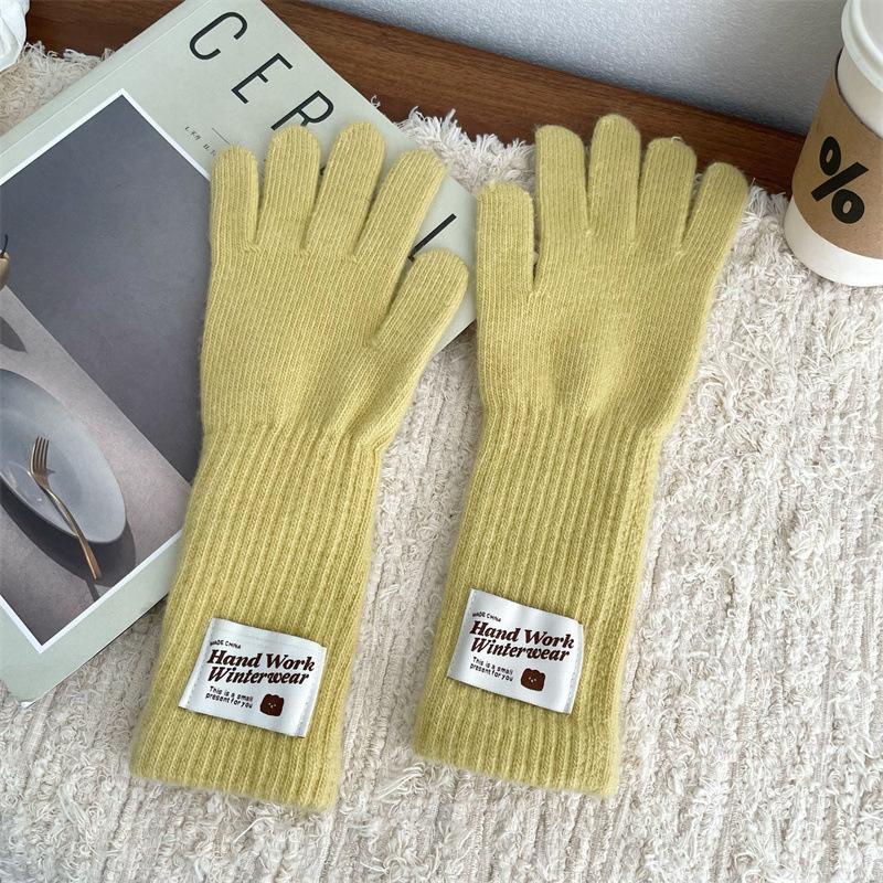 Gloves  Wool Knitted Touch Screen Cloth Thickened Winter Outdoor Warmth for Women Riding