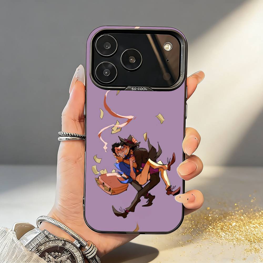 L-Lupin Anime T-Third Phone Case For iPhone17,16,15,14,13,12,11,Pro,MAX Gray Matte Silicone Black Cover