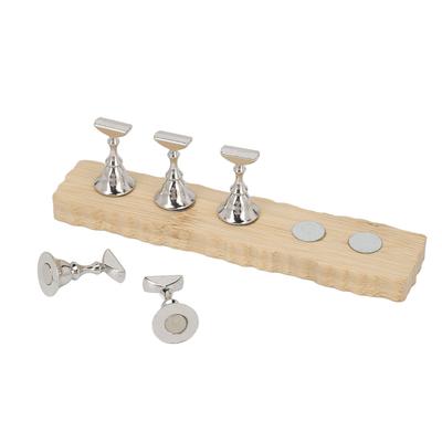 Nail Stand for Press On Nails Display Nail Practice Stand Wave Edge Wooden Base Nail Practice Stand