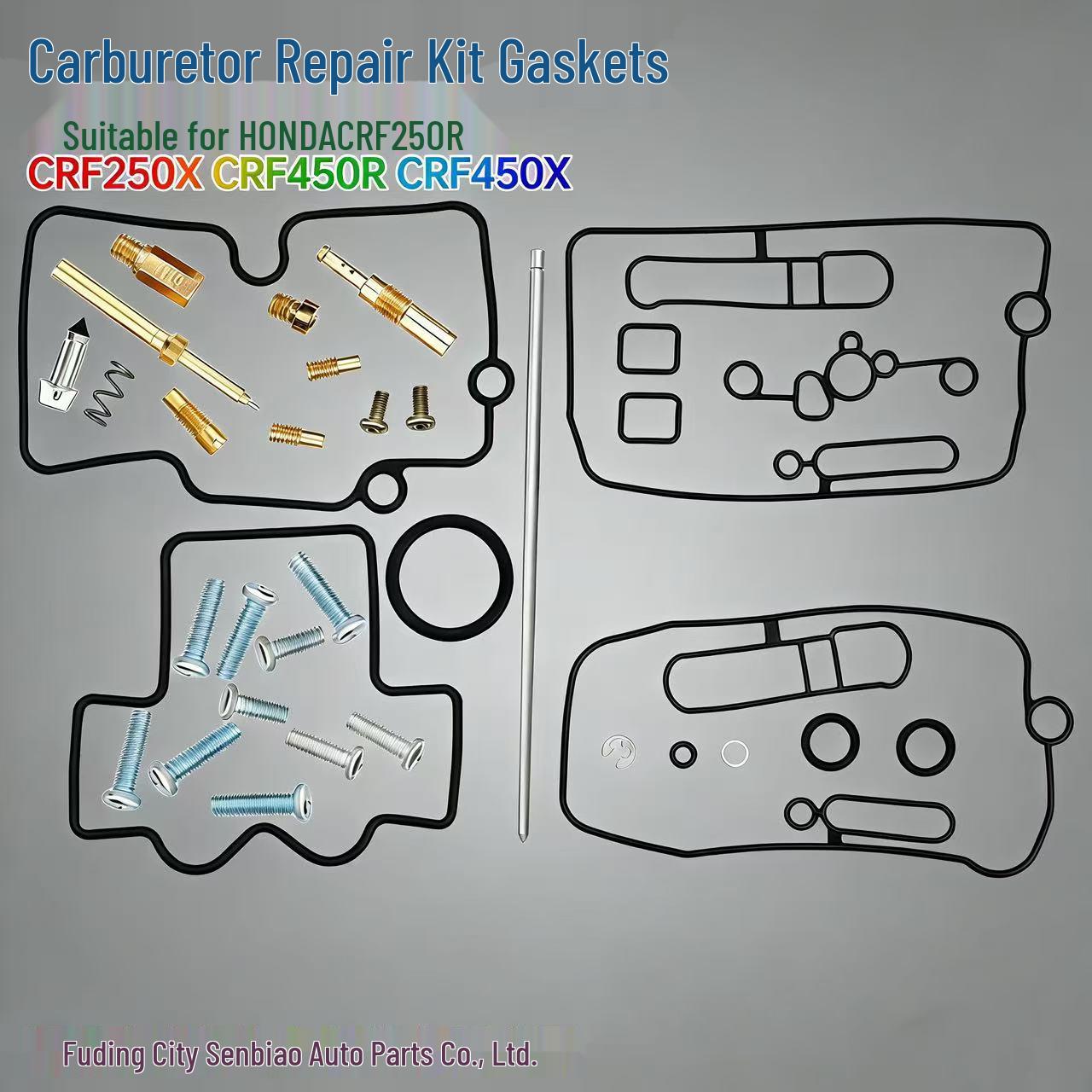 Carburetor Repair Kit for Honda CRF250R/CRF250X/CRF450R/CRF450X Gaskets Fits OEM Specifications