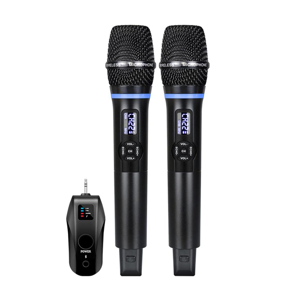 Wireless Microphone System Receiver with Handheld Mic UHF Anti Howling and Reverberation Function for Home Cinemas