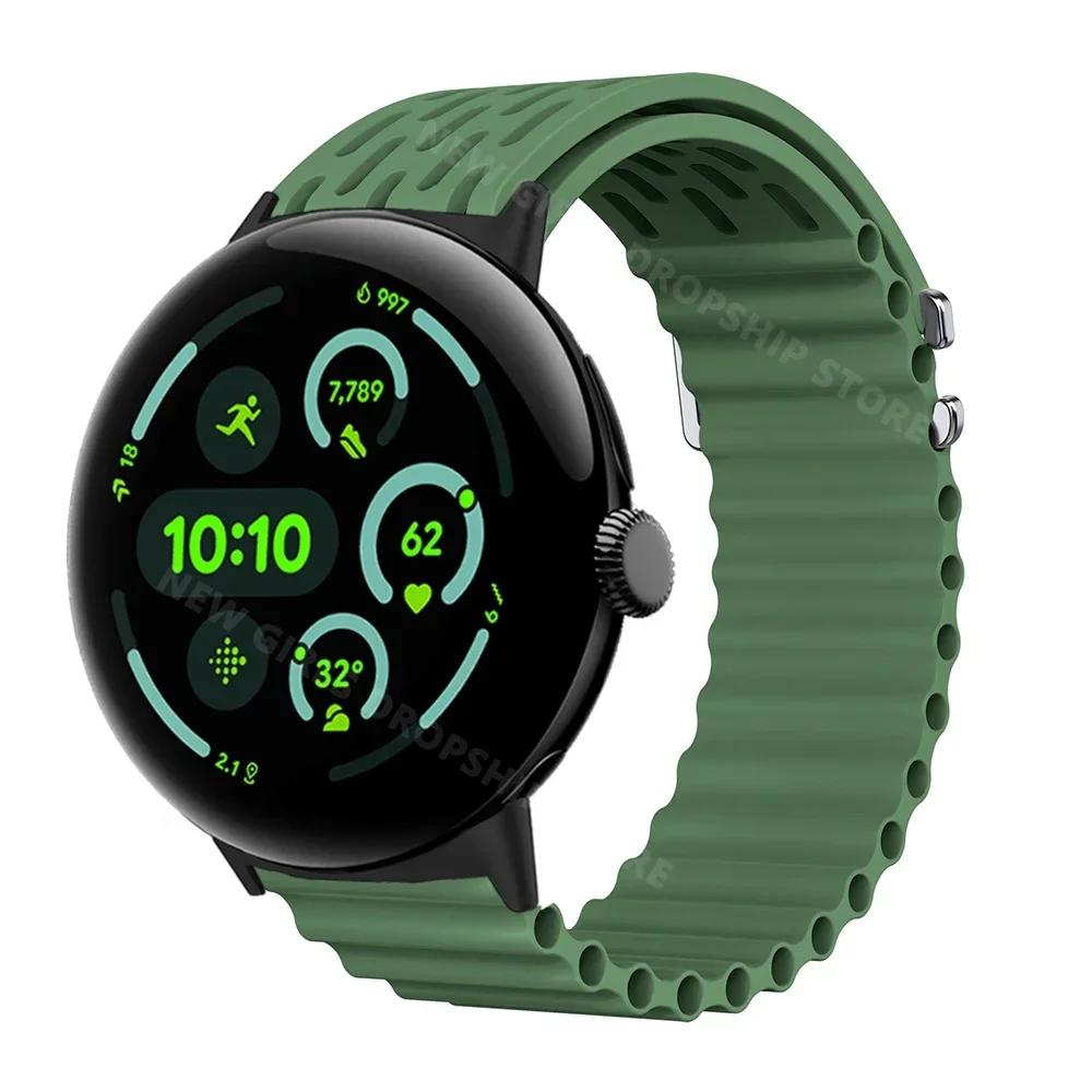 Soft Silicone Loop Strap for Google Pixel Watch 3 45mm Ocean Sports Band for Google Pixel Watch 3 45mm Men Breathable Bracelet