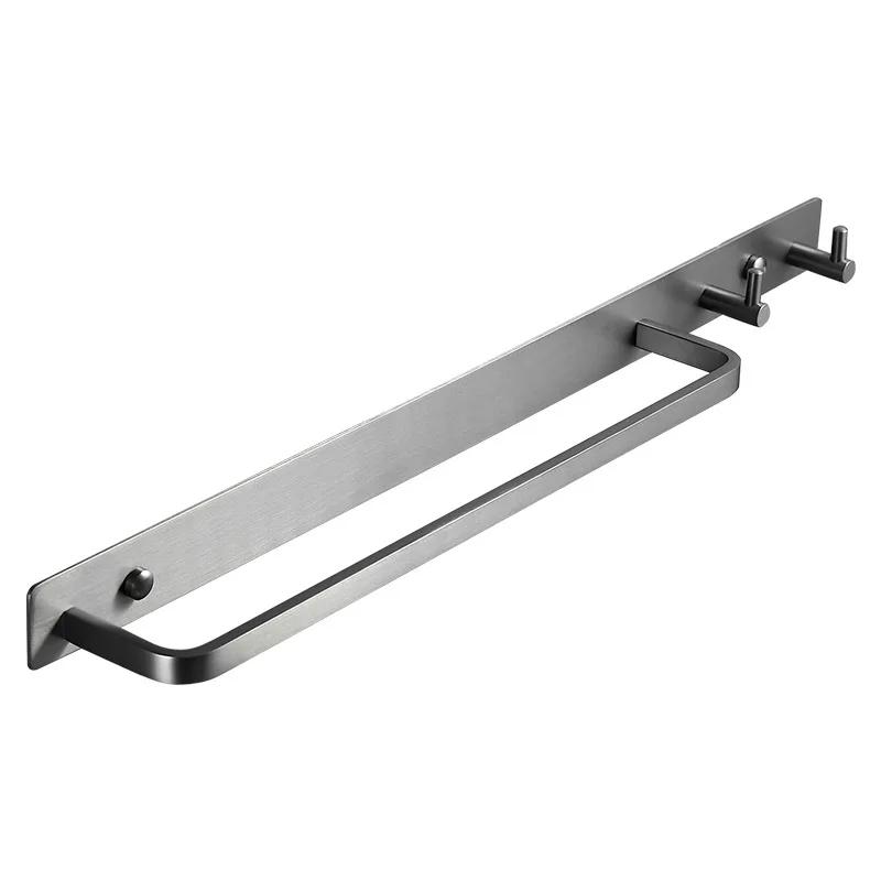 Black Gold Bathroom Towel Holder Brass Gold Chrome Lavatory Towel Rack Hooks Gray Single Towel Rack Bathroom Accessories