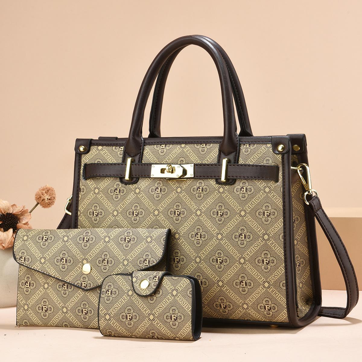 

Latest Printed All-in-one Bag Style Temperament Mom Bag Big Capacity Single Shoulder Crossbody Middle-aged Handbag ，