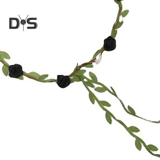 Assortert Farget Roseblomstkrans for Kvinner Floral Bohemsk Hodeplagg Fe Krans Pannebånd med Grønne Blader for Bryllupsfest Ferie Fotografering