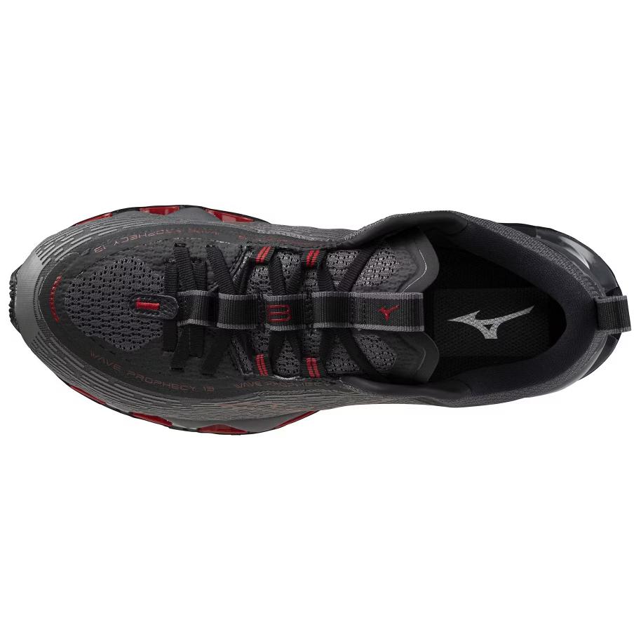 Mizuno Wave Prophecy 13 Dark Grey Red Men Sneakers Light-Purple J1GC240052