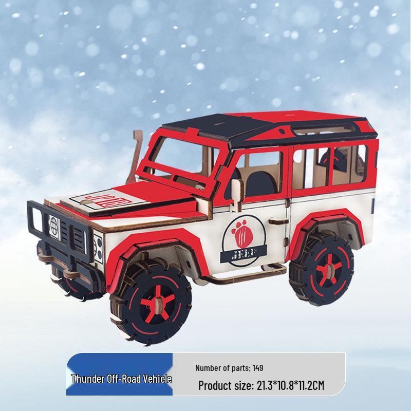 Wooden 3D Military Puzzle Model - Educational DIY Toy for Boys