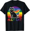 Gay Pride Month Ally Cat Funny LGBTQ Rainbow Men Women Kids T-Shirt Unisex T-Shirt