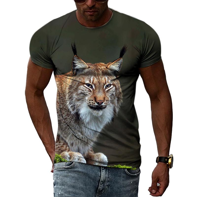 

Летняя мода, персонализированные футболки с рисунком Lynx, мужские футболки в стиле хип-хоп, уличный стиль, забавные футболки, трендовые повседневные топы с коротким рукавом и принтом 6XL