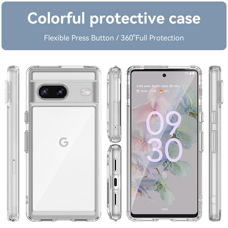 Für Google Pixel 7 Hülle Abdeckung Google Pixel 7 Capa Stoßfester Bumper Klar Transparent Mehrfarbig Fundas Google Pixel 7 8 Pro 7A