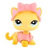 LPS Mini Pet Shop Pet Bobble Head Toy Rare Yellow Short Hair Cat Collectible Gift for Child Cute Animal Toys