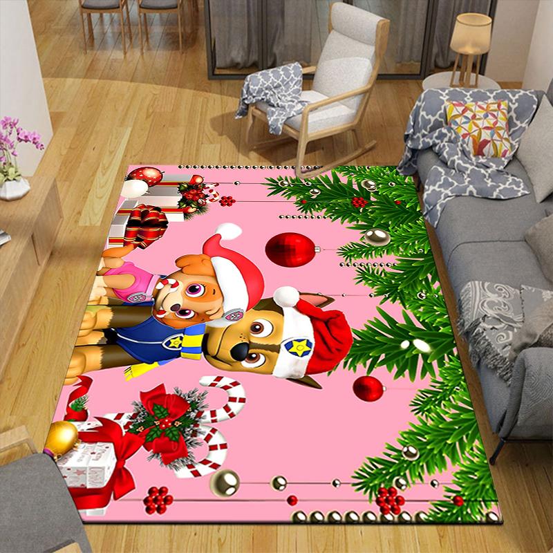 1Pc Christmas Paw Patrol Frame Rug Office Carpet Indoor Outdoor Doormat Nonslip Soft And Comfortable Living Room Christmas Halloween Gift D91880