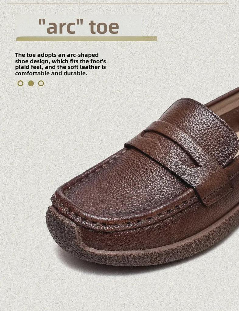 Shanghai Jiechu Spring 2023 Retro Flat Women's Cowhide Shoes