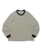 TAILOR STUDIO Heritage Waffle Stripe Long Sleeve Tee (Ivory)