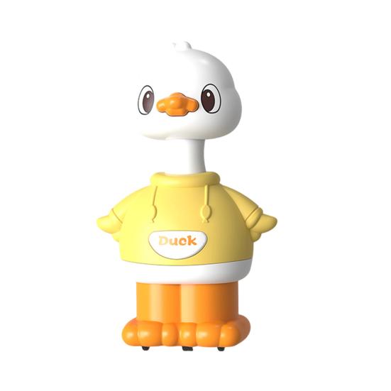 Kids Walking Duck Toy Press Go Inertial Drive Pull Back 360 Degrees Rotatable Head Duck