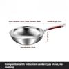 Stainless Steel Frying Pan Nonstick Cooking Skillet Household Flat Bottomed Uncoated Wok Easy to Clean for Home Kitchen Cookware