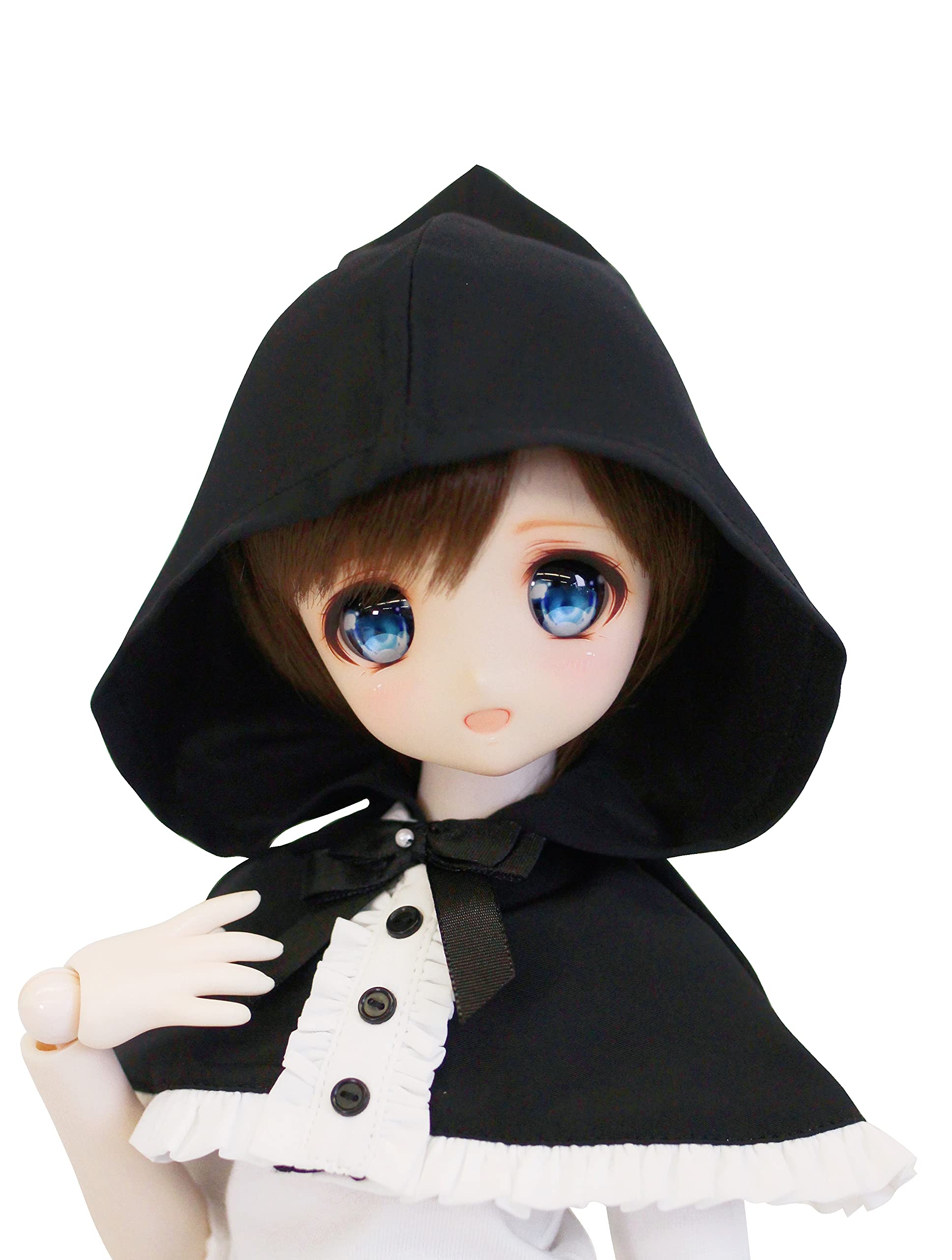

MSD MDD Cute Frilled Hooded 40cm BJD Doll Clothes Petite Marie 1/3 Compatible, Cape, Black, Doll, Petite Marie [No.0085] чёрный