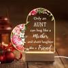 1PC Acrylic Luminous Ornament Photography Accessories, USB Base, Auntie Heart Gift, Mother's Day Figurines