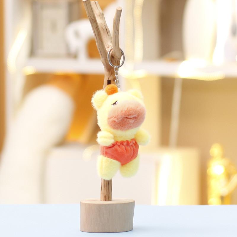 Toy Capybara Plush Keychain Stuffed Animal Doll Backpack Pendant Decoration
