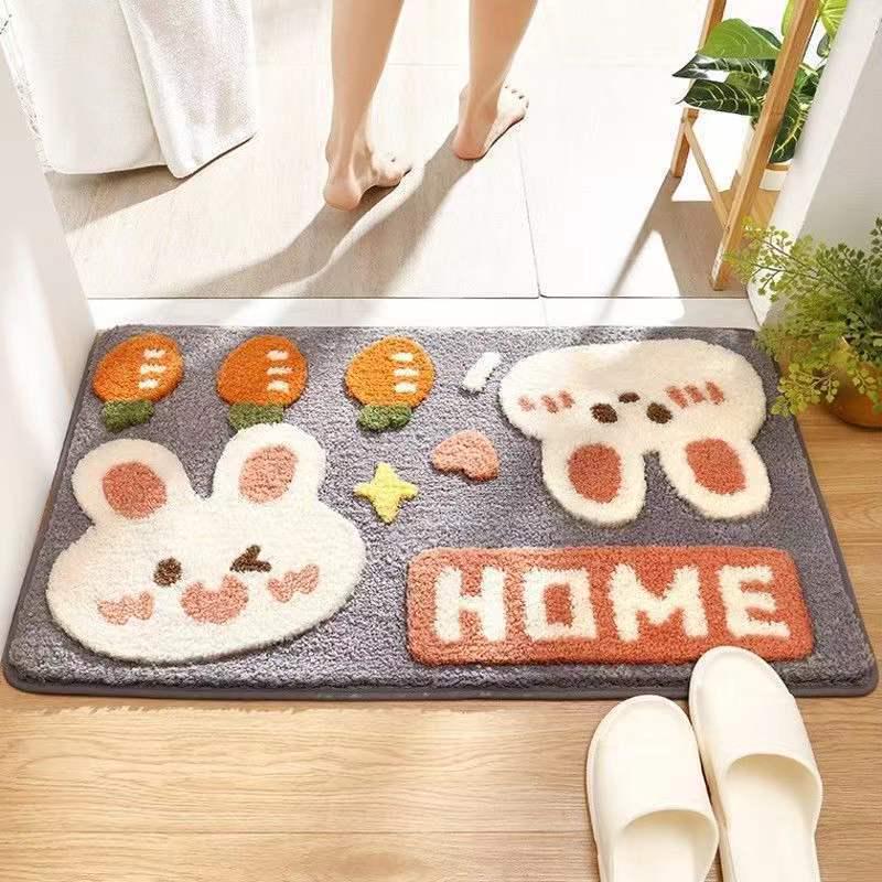 Kreskówkowy Niedźwiedź Sztuczny Kaszmir Wycieraczka – Odporna na Zabrudzenia, Wodochłonna i Szybkoschnąca