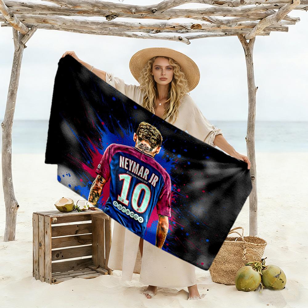 Brazilian Soccer Player Session. Beach Towel Super Soft Microfiber Quickdry Fabric Comfortable Lightweight