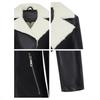 Winter Women's Fleece Jacket Thick Warm PU Leather Jacket Slim Turn Down Collar Flocked Leather Coat