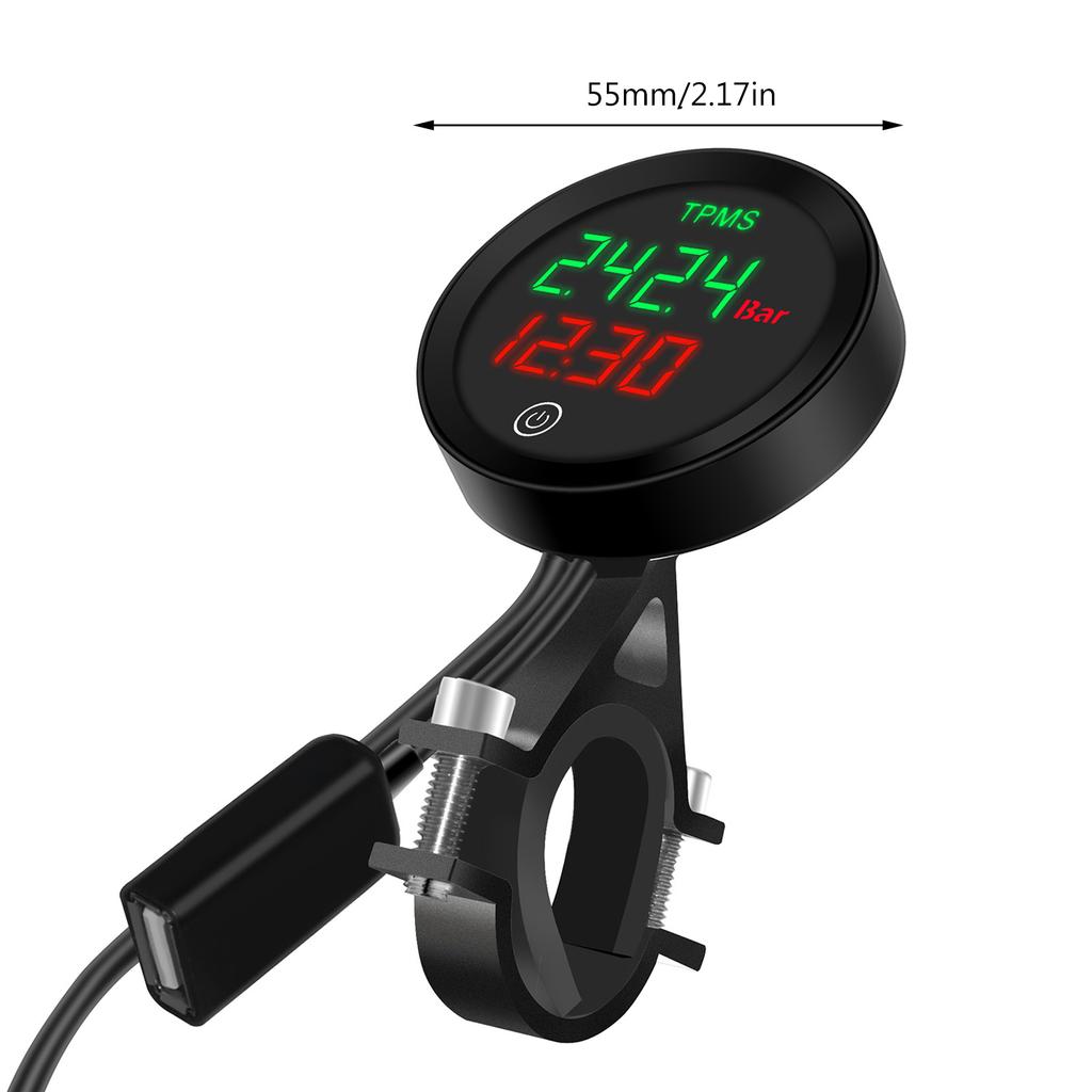 Verbesserter Motorrad-Reifendrucksensor Reifendruckalarm Wasserdichtes Reifendrucküberwachungssystem Einfache Installation