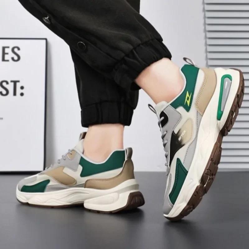 Fashion 2024 Men's Sneakers Mesh Breathable Casual Running Shoes Tennis Training Shoes for Men Lace Up Platform Shoes Zapatillas Hombre