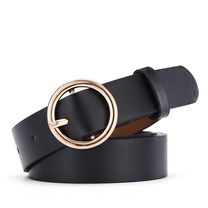 Xia Pi popular women s belt, trendy round buckle, Korean style personalized belt, women s youth decorative student jeans belt 105cm