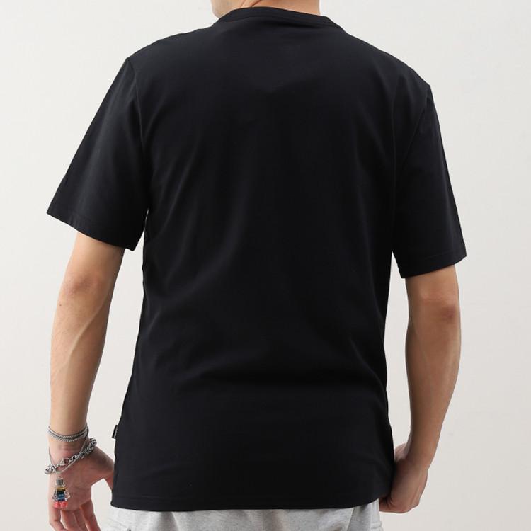 Converse T Shirts Men's Black Crew Neck Moderate Straight Fit 10018138-A02
