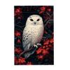 Winter Blauer Vogel Eule Hängende Fahnen Gartenflagge Banner Doppelseitiger Druck Imitation Leinen Fahnen Außen Haus Veranda Dekor