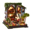 DIY 3D Wooden Puzzle Garden Pavilion Cottage Miniature Model Kits With Furniture Casa Dollhouse for Adults Kids Gifts