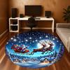 1pc Santa Claus, reindeer sleigh Round Chair mat Area Rug - Non-Slip, Floor Mat for Office, Bedroom, home decor Christmas Gift-1002361