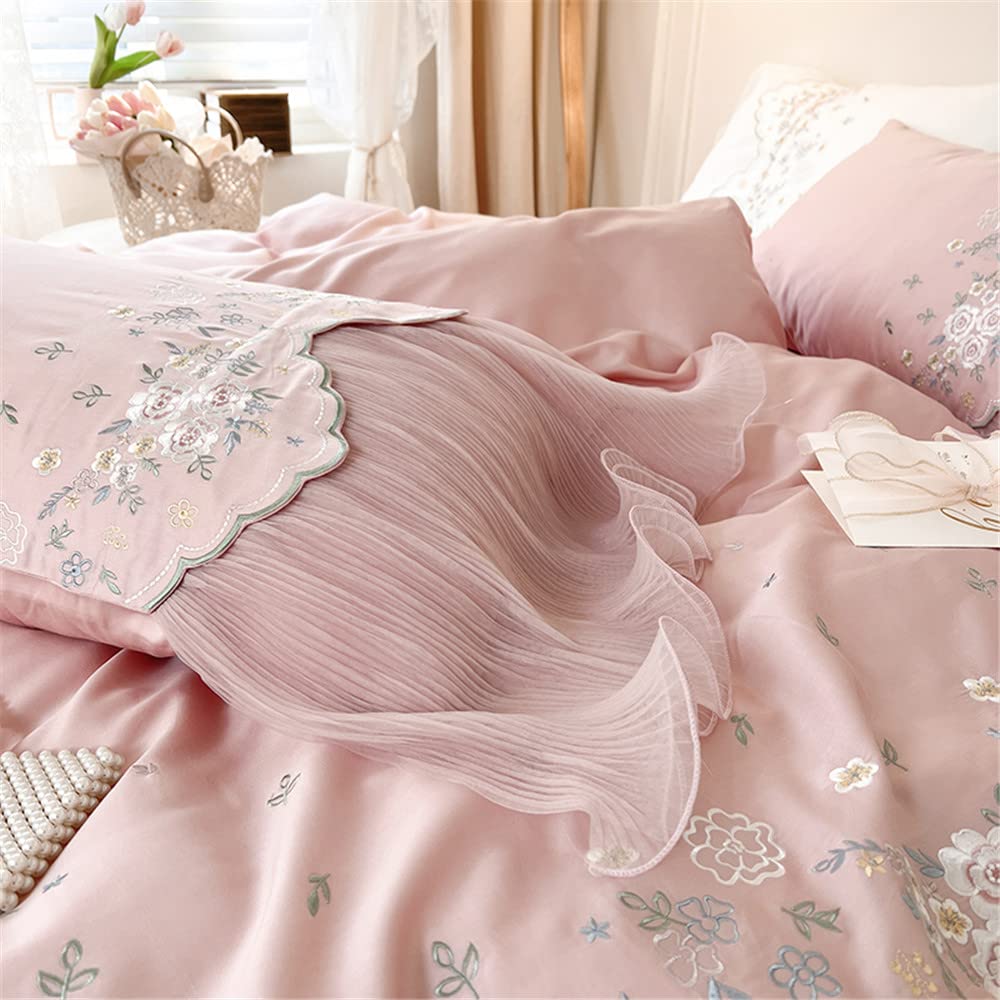 Laikor Duvet Cover Set Bed Duvet and Cotton Bedding Set with Active Suitable for and Lace Size Type 3-Piece/4-Piece (Includes Skirt, Cover,