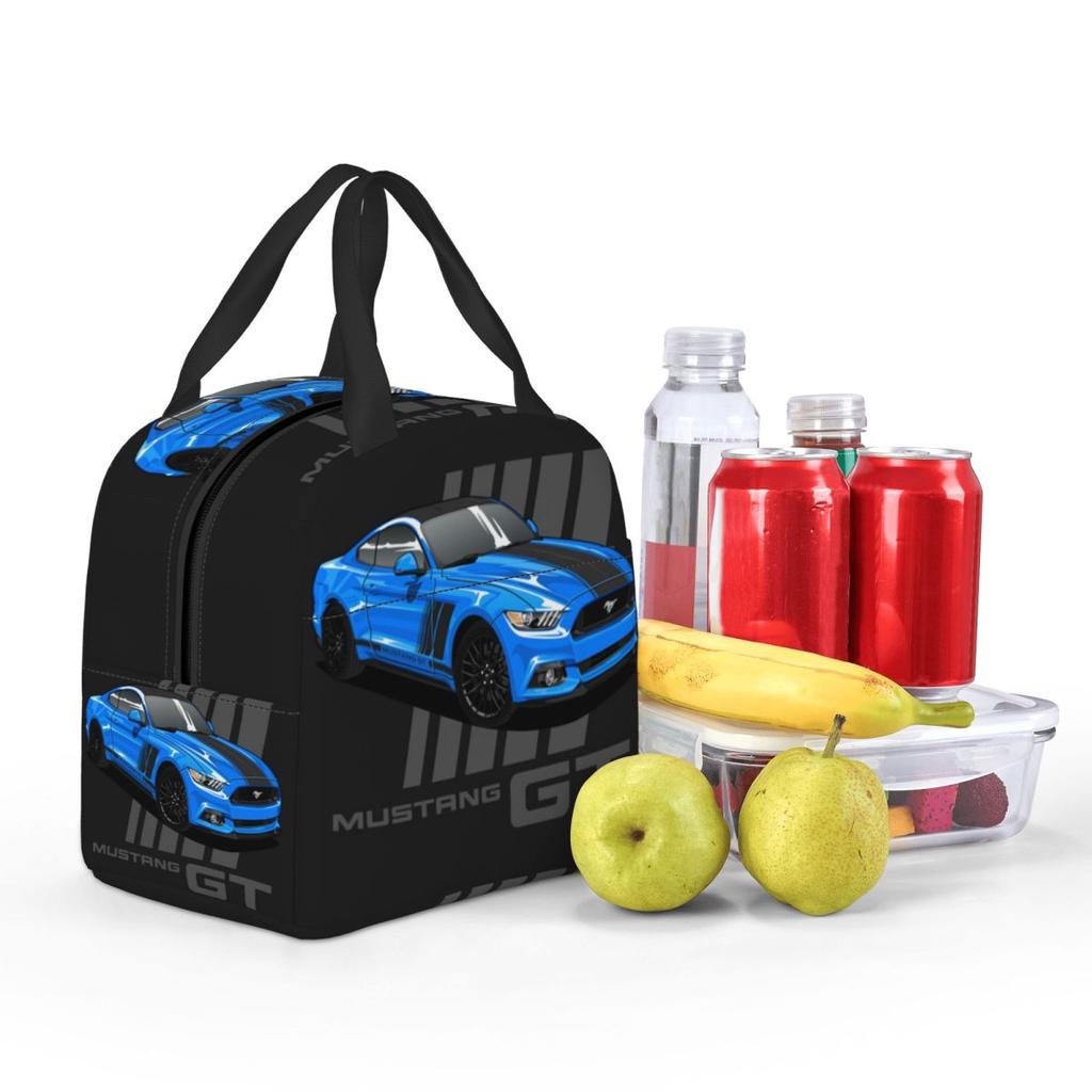 Bolsa de Almuerzo Aislada Mustang GT para Mujeres, Enfriador de Oficina, Fiambrera Térmica, Bolso Tote, Contenedor Portátil para Almuerzos