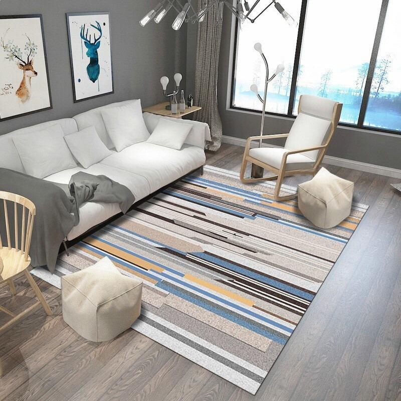 Abstract Nordic Geometry Printing Large Rug Anti-slip and Wear-resistant Soft Mat for Living Room Bedroom Carpet Easy To Clean