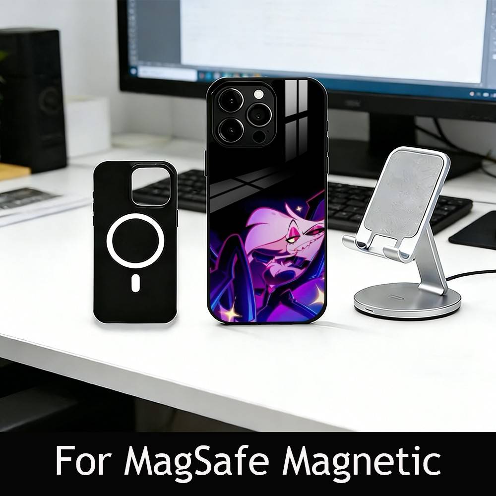 H-Hazbin A-Angel Dust Handyhülle Für iPhone17,16,15,14,13,12,11 Plus,Pro Magnetisch mit Magsafe Kabelloses Laden