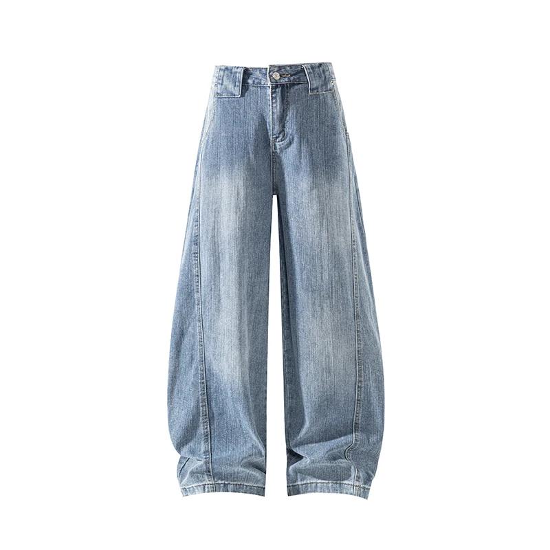 

Мужские джинсы широкие клеш с узором бамбукового узла, весна-осень 2026, мужские джинсовые брюки клеш синего цвета, мужские повседневные брюки в стиле хай-стрит 5XL синий