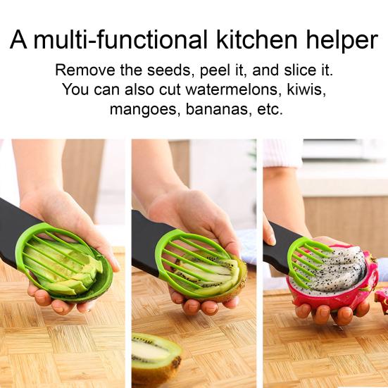 Avocado Kiwi Slicer with Corer Stainless Steel Fruit Cutter for Guacamole Salad Effortless Pitting Slicing Dishwasher Safe Essential Kitchen Tool