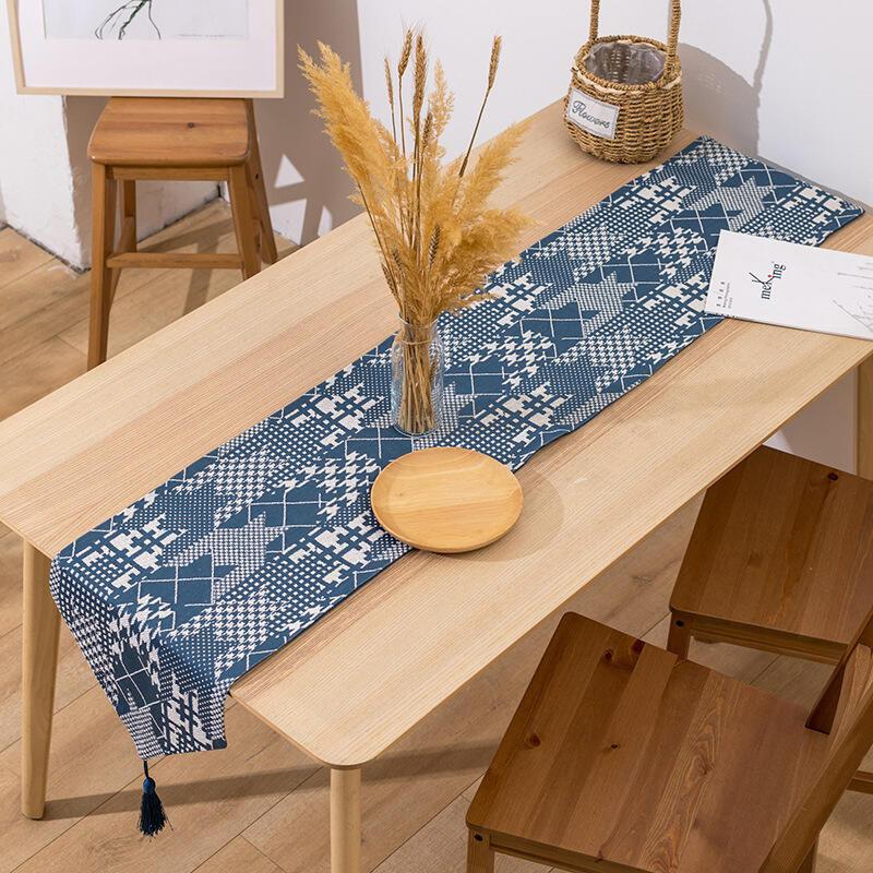 Bandeira de mesa de algodão leproso jacquard vento marroquino lenço de cauda de cama armário de sapatos de tv capa de mesa de cabeceira pano decoração de casa bandeira de mesa