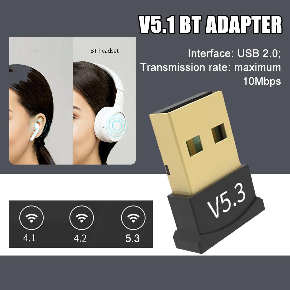 

Wireless USB Bluetooth 5.3 Adapter Bluetooth 5.3 Transmitte Music Receiver Adaptador for Computer PC Laptop Earphone Mini S F8S1