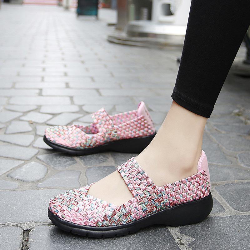 Versatile new handwoven shoes hollow breathable women's shoes flat bottom loose casual shoes fashion