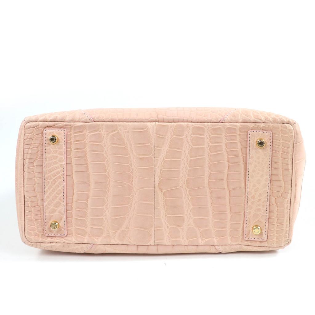 LEDER JUWELEN Tragetasche Kristall Reptilien Krokodilleder beliebter Typ rosa Gebraucht