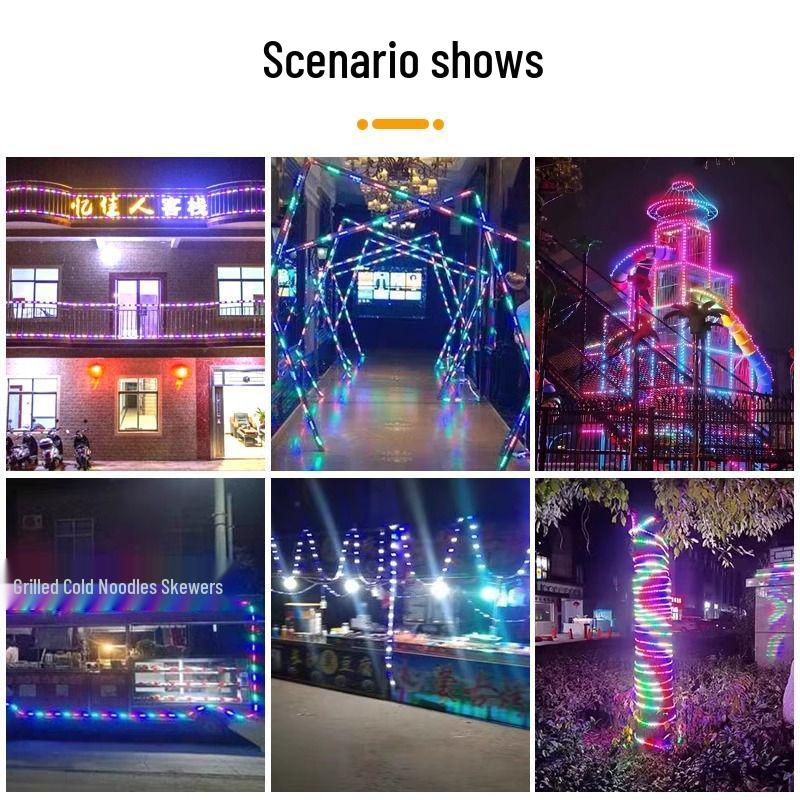 Color-Changing Solar LED Strip Light: Outdoor Waterproof, Super Bright, for Ceiling or Living Room Use