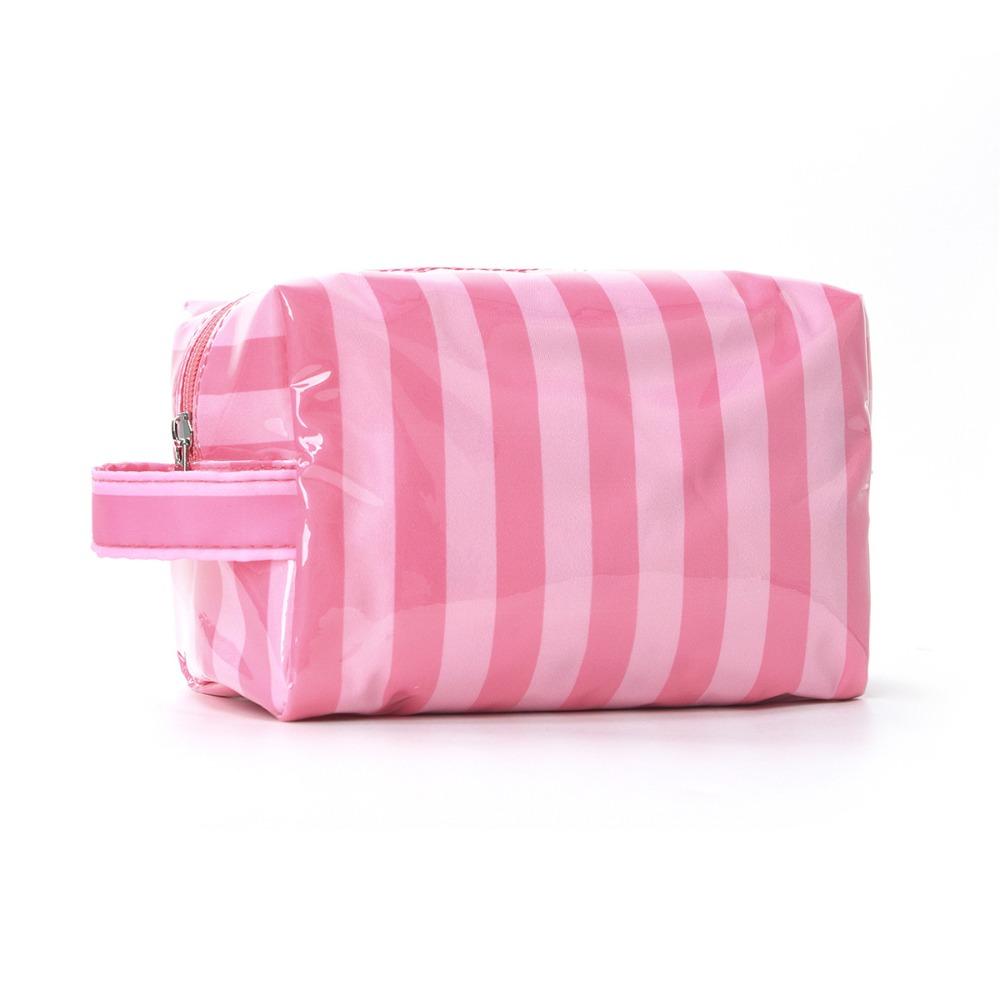 High Quality PVC Material PVC Makeup Bag Waterproof Polka Dots Striped Makeup Bag Striped Pattern Leopard Print Organizer Travel