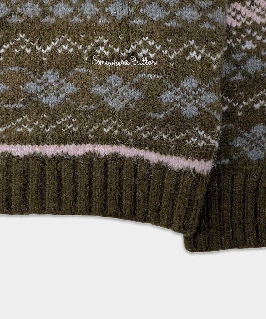 Sseomweeobeoteo Merry Alpaca Nordic Knit - Brown