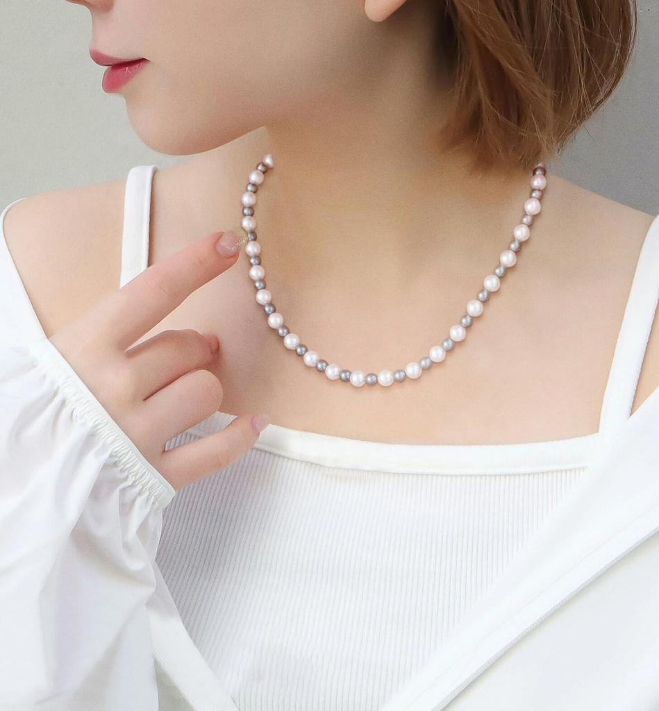 Pearl Necklace for Women and Quality Dark Gray Shell Pearl Black Gift [Mesaro] Men, Necklace, Simple, Unisex, Weddings, Funerals, Pearls, Pearls,